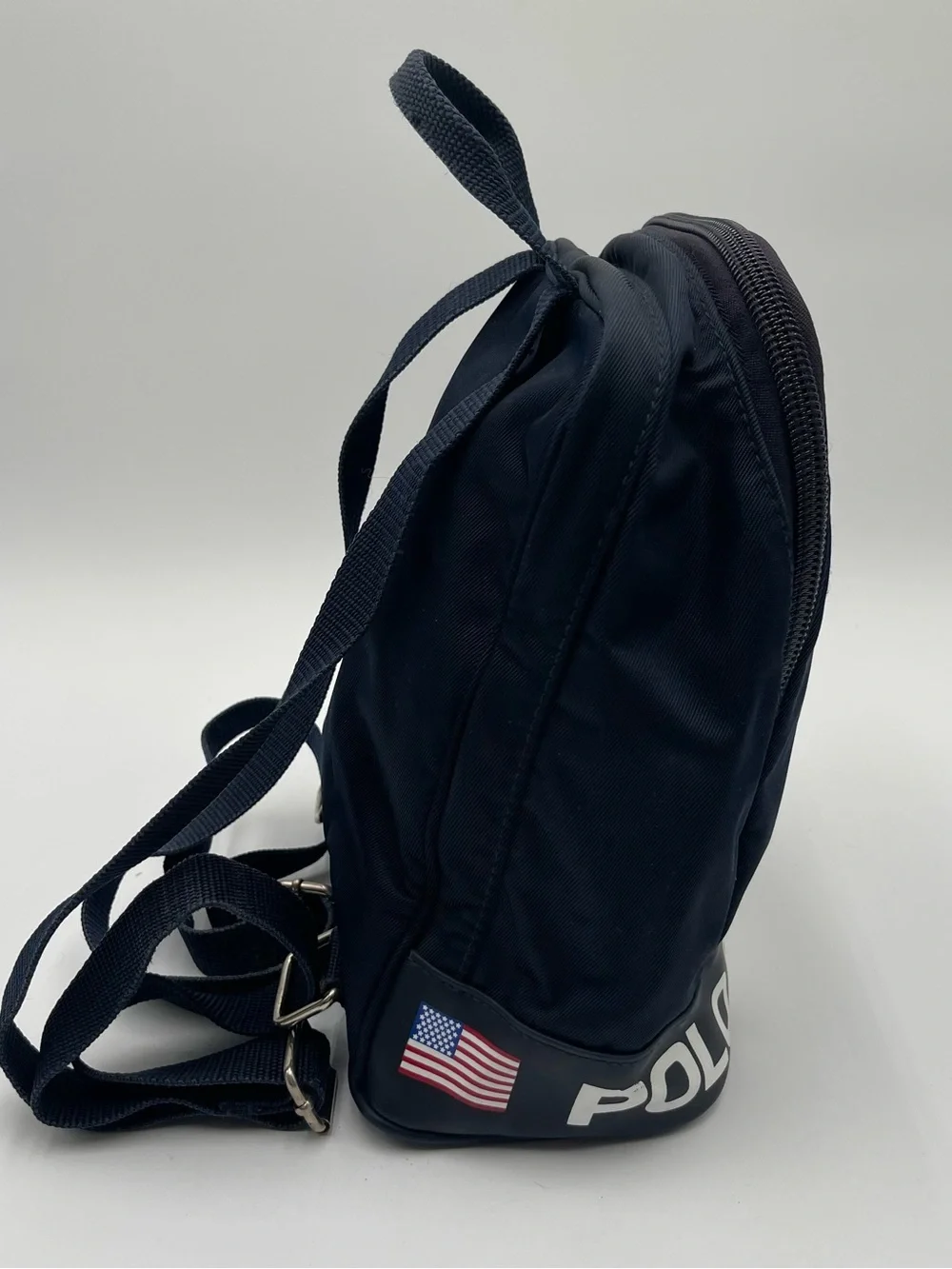 Vintage 90s Polo Sport Ralph Lauren Small Mini Backpack Navy Logo Preppy USA